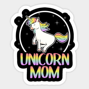 Unicorn Mom Sweet Retro Colorful Gift Party Rainbow Sticker